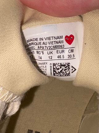 Converse x CDG Taglia 46.5