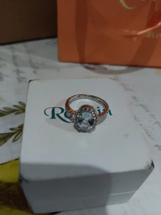 Anillo Oro 18k Agua Marina Roselin, talla 13