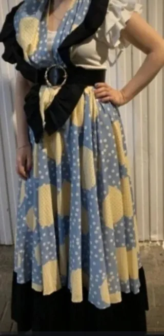 Conjunto Flamenco Azul y Amarillo