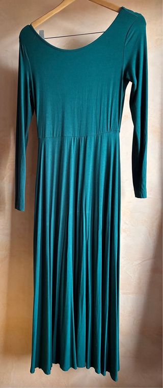 Vestido largo verde de buena calidad