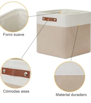 Cajas de Almacenaje Mangata (Beige/Blanco)