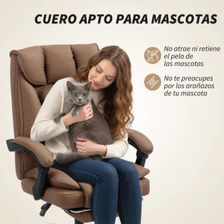 Silla Oficina Reposapiés Reclinable Marrón