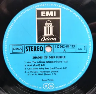LP 1969 🇩🇪 DEEP PURPLE - SHADES OF DEEP PURPLE