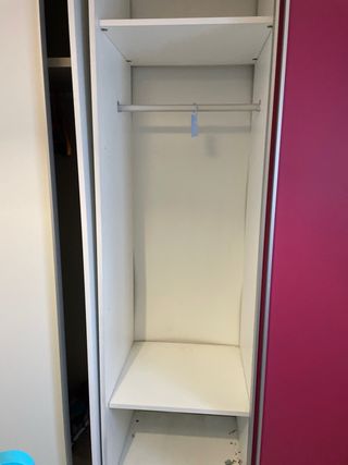 Armario 2 puertas rosa y blanco