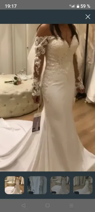 Vestido de Novia Encaje Manga Larga