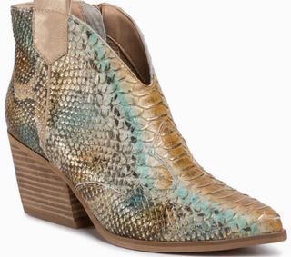 Botines cowboy dorados y verdes