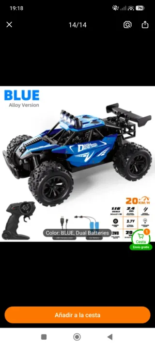 Coche RC 20km/h 1:16 Alta Velocidad