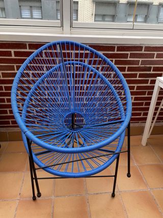 2 Sillas Acapulco Vintage Azul y Negra.
