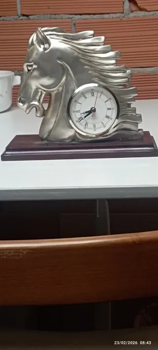 Orologio da tavolo cavallo argento