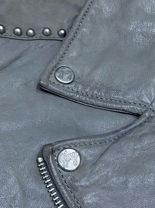 Giacca pelle Gipsy donna chiodo biker grigio moto