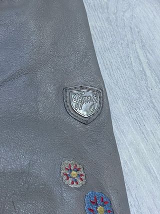 Giacca pelle Gipsy donna chiodo biker grigio moto