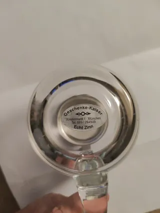 Jarra Cerveza Vintage Vidrio tapa de pelte