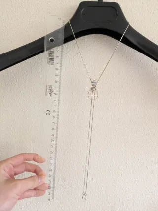 Collar Bolo Vintage Gato Azul y Plata