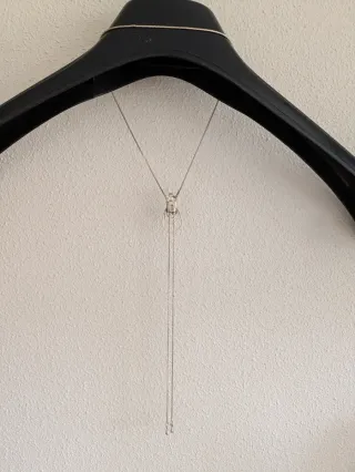 Collar Bolo Vintage Gato Azul y Plata