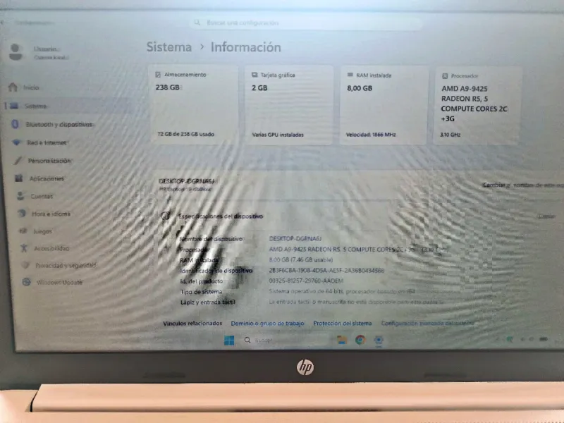 Portátil HP 256GB SSD 8GB RAM Blanco afbeelding 6