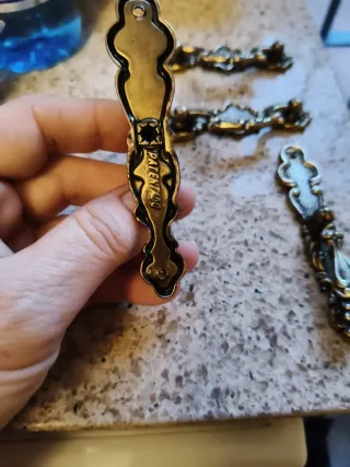 Lote de 4 tiradores vintage dorados antiguo