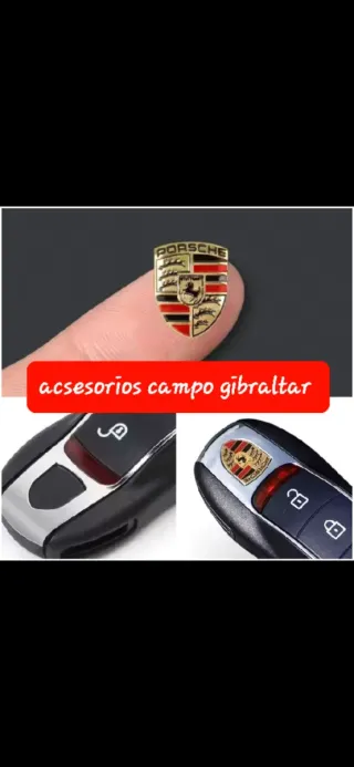 2 Logos Emblema Porsche para llave metal y relieve