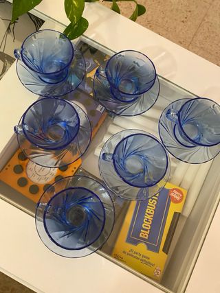 Juego 6 Tazas Duralex Descatalogadas Azul