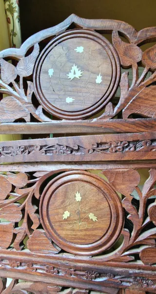 Biombo Indu de Madera de Teca tallada