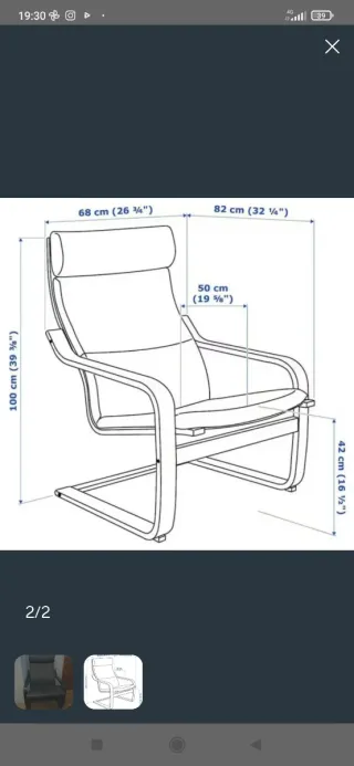 Sillón Ikea Negro Cuero