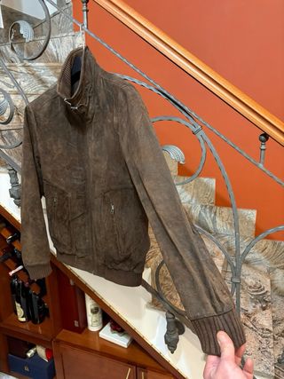 Giubbino bomber vera pelle vissuta vintage