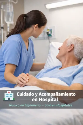 Cuidadora enfermos. Acompañamiento en hospital