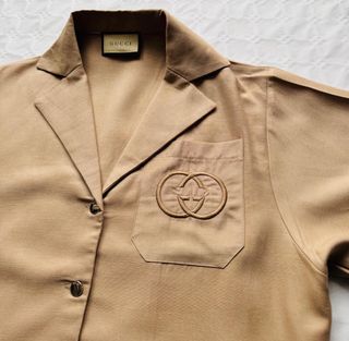 Camisa Gucci Beige Talla M corta