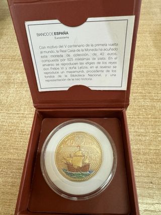 Moneda Plata 40€ España 2022 Felipe VI Letizia