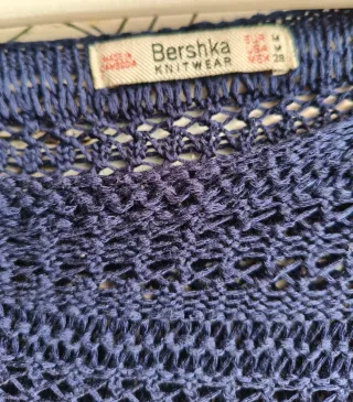 Jersey punto azul oscuro calado