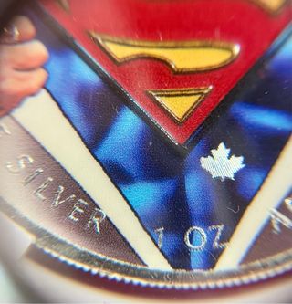 Moneda Canadá 5$ Superman Colorizado 2016