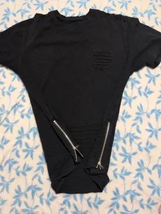 Camiseta negra manga corta hombre