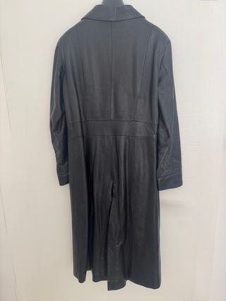 Trench Lungo Pelle Nera Vintage Pellitalia