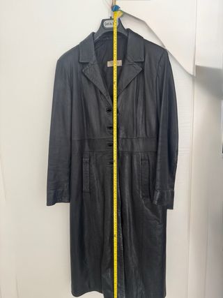 Trench Lungo Pelle Nera Vintage Pellitalia