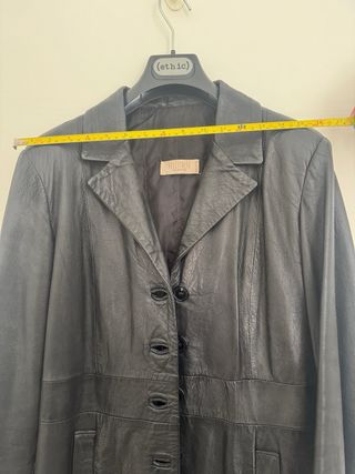 Trench Lungo Pelle Nera Vintage Pellitalia