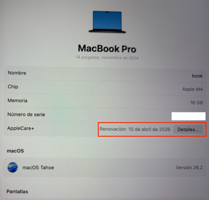 MacBook Pro 14 16GB M4 2025 Applecare afbeelding 6
