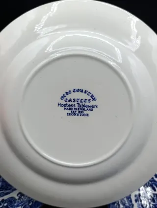 Set platos ingleses Hostess Azul y Blanco