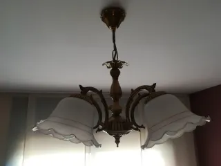 Lámpara de Techo 5 Brazos Dorada