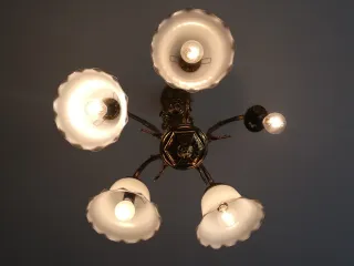 Lámpara de Techo 5 Brazos Dorada