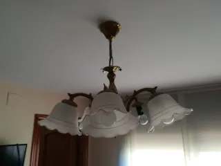 Lámpara de Techo 5 Brazos Dorada