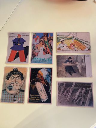 Lote 7 Postales Antiguas Originales