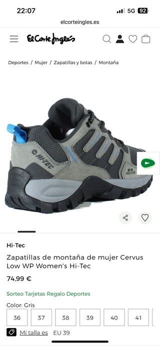 Zapatillas montaña mujer Hi-Tec Talla 38