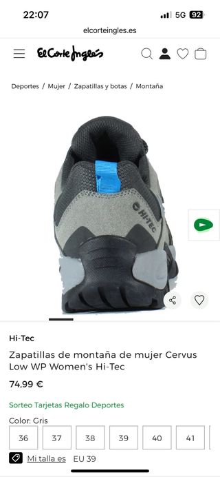 Zapatillas montaña mujer Hi-Tec Talla 38