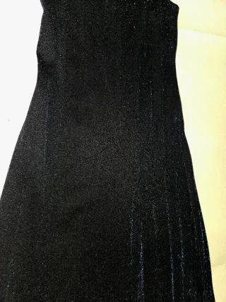 Vestido largo fiesta negro brillante vintage
