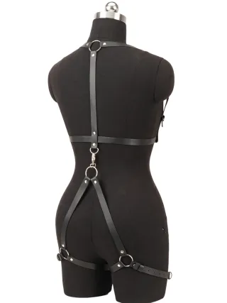 Harness Lingerie pelle body tanga sexy rock punk