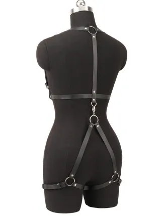 Harness Lingerie pelle body tanga sexy rock punk