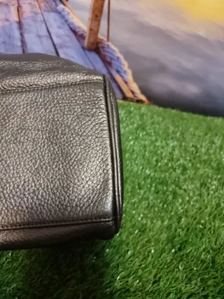 Bolso de piel Mutton negro y plateado