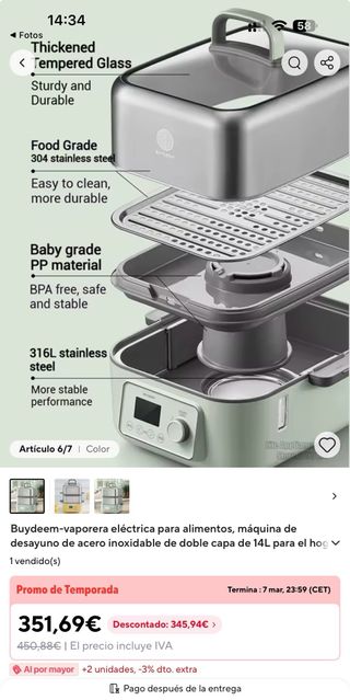 Robot Cocina Vapor Buydeem G564