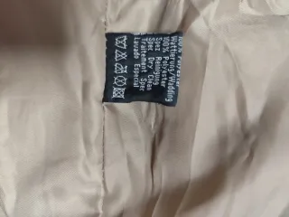 Chaqueta larga cuero señora beige