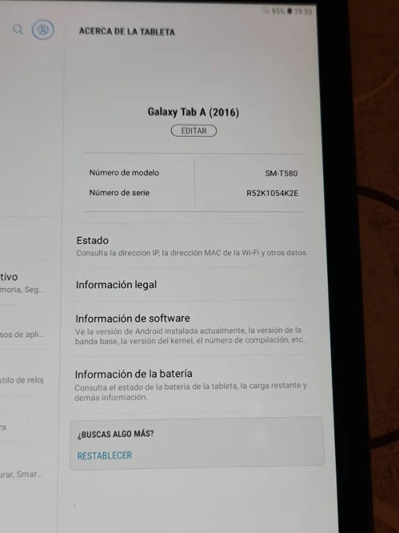 Samsung Galaxy Tab A (2016) SM-T580