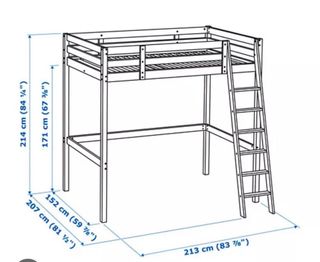 Cama alta con colchón
